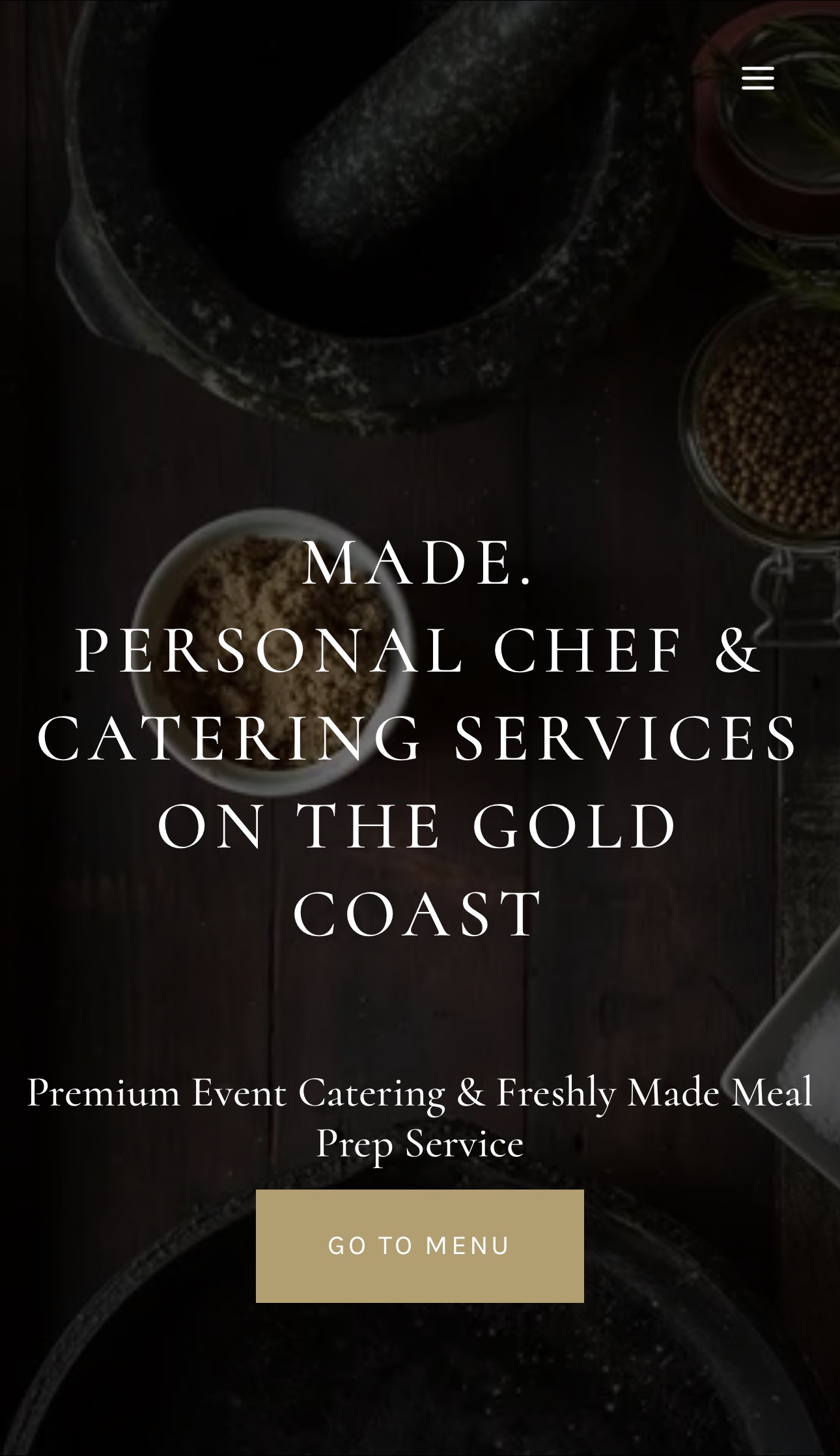 MADE personal chef and catering website designed by Side Quest Digital