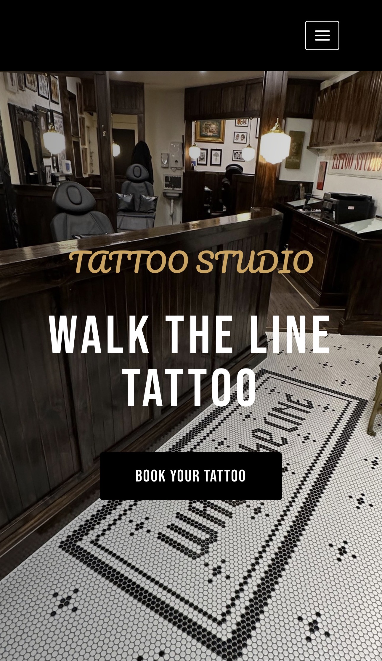 Walk The Line Tattoo website designed by Side Quest Digital