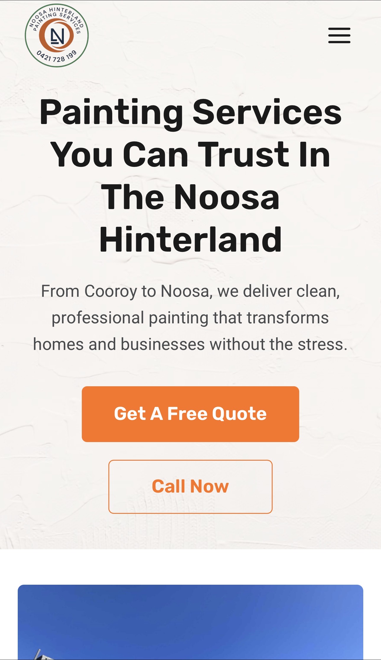Noosa Hinterland Painting Services website designed by Side Quest Digital